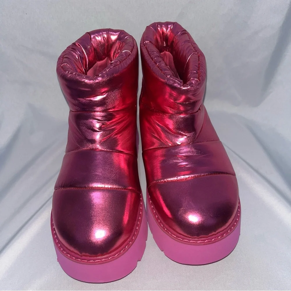 Shiny Pink Women's Winter Boots